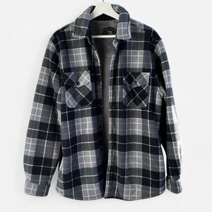 Freedom Foundry Fleece Lined Plaid Flannel Shirt Jacket Shacket Size Medium